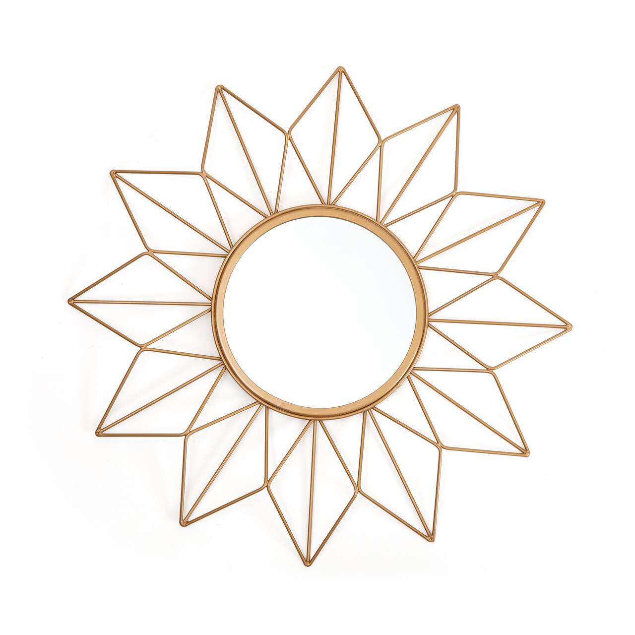 Habitat Decor 24" Narci Gold Floral Wall Mirror